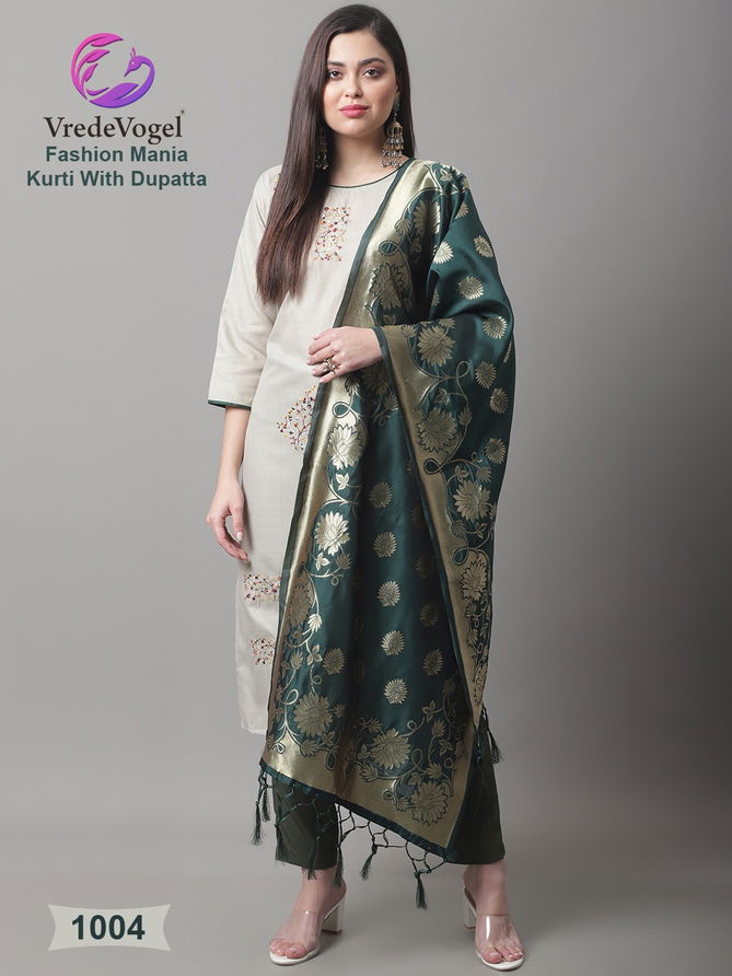 Vredevogel Fashion Mania Wholesale Cotton Kurtis With Dupatta